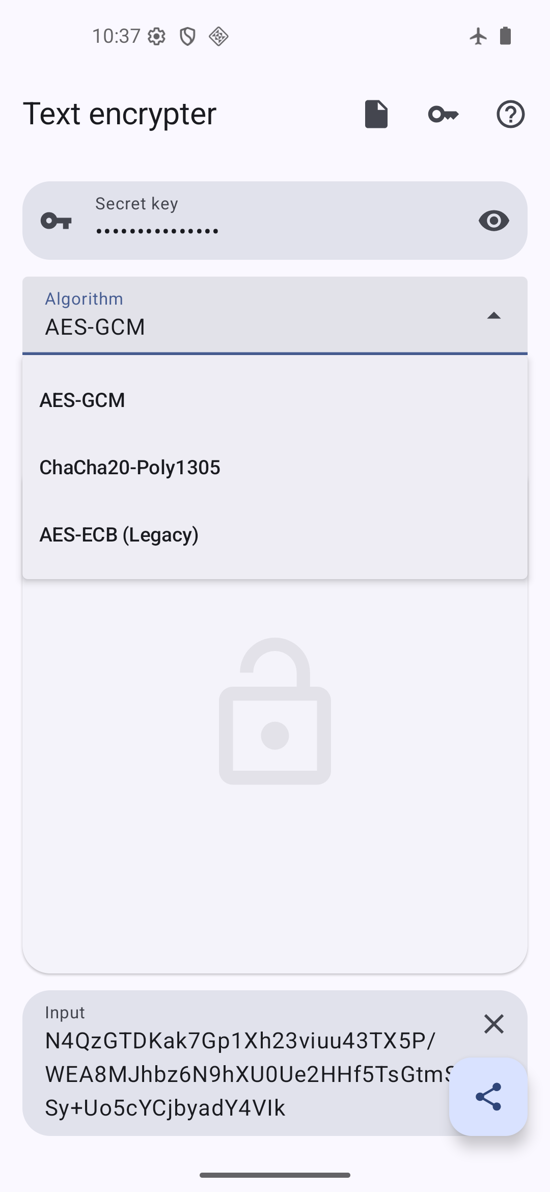 Choosing an encryption algorithm