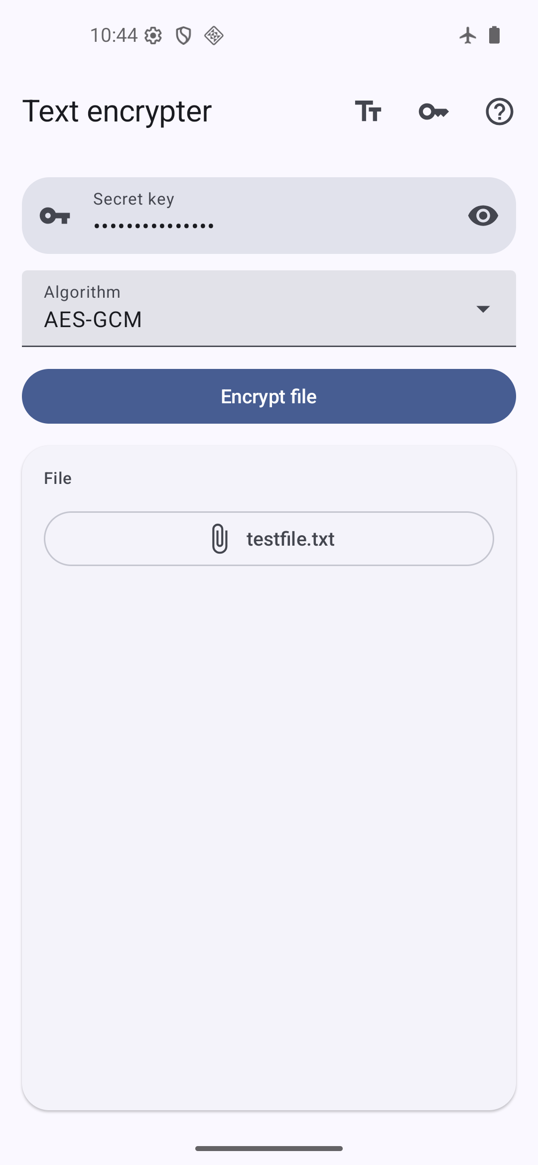 Encrypting a file in Text encrypter