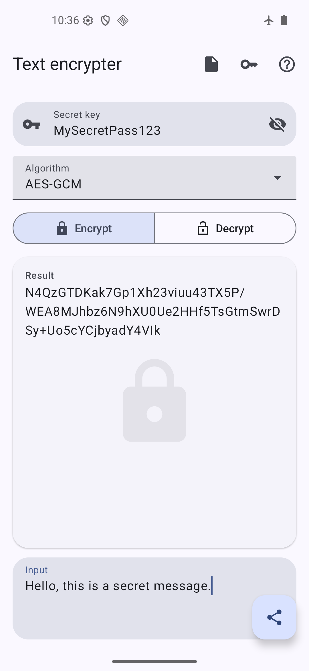 Revealing the secret key