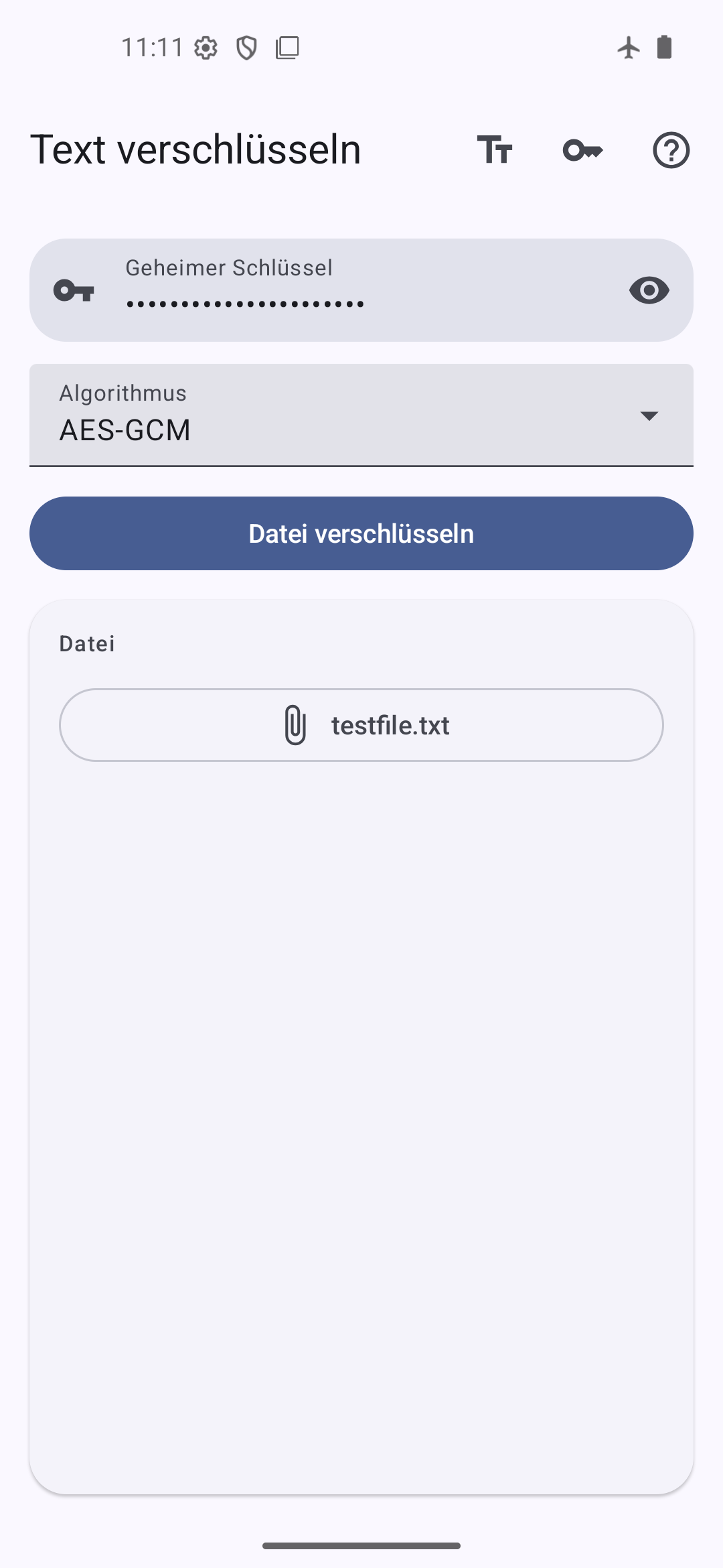 Eine Datei in Text verschlüsseln verschlüsseln